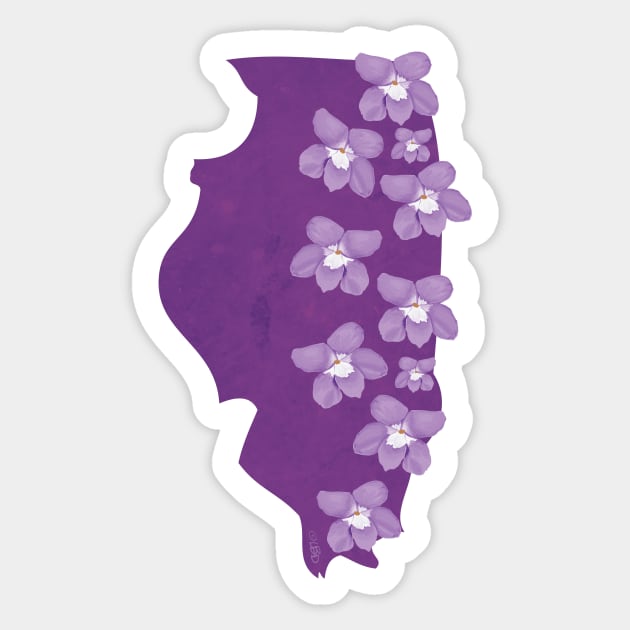 Illinois Violet Sticker by Lavenderbuttons